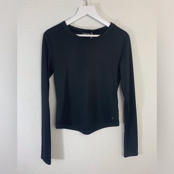 Anine Bing Black Long Sleeve Ribbed Top Sz XS - Picture 1 of 13